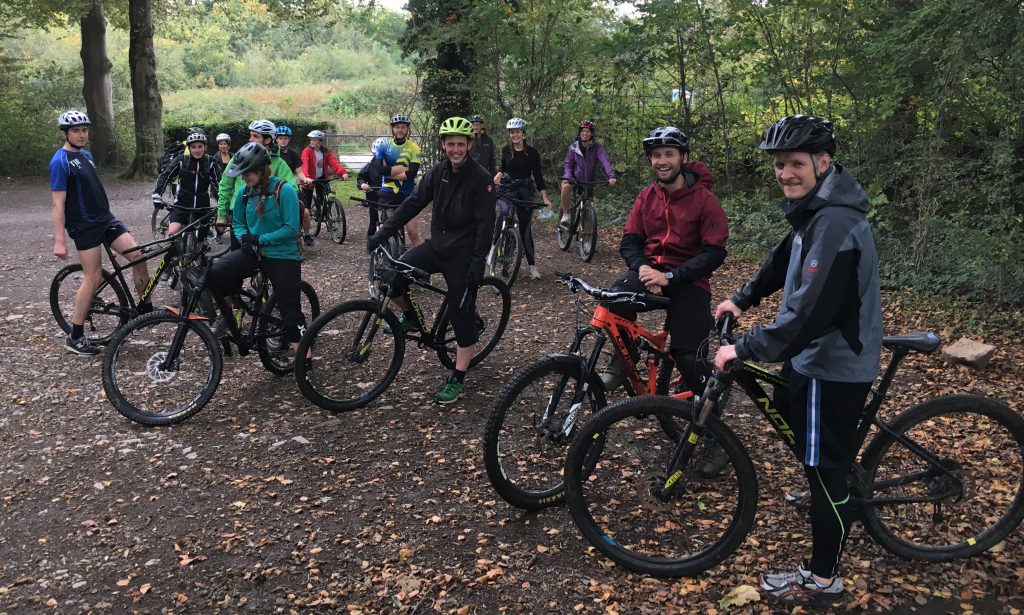corporate group on a bike ride